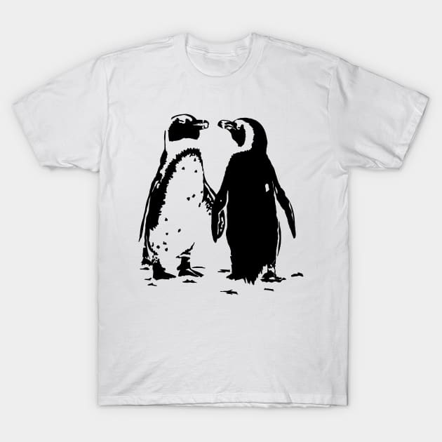 Penguin Pals Linoprint T-Shirt by NattyDesigns